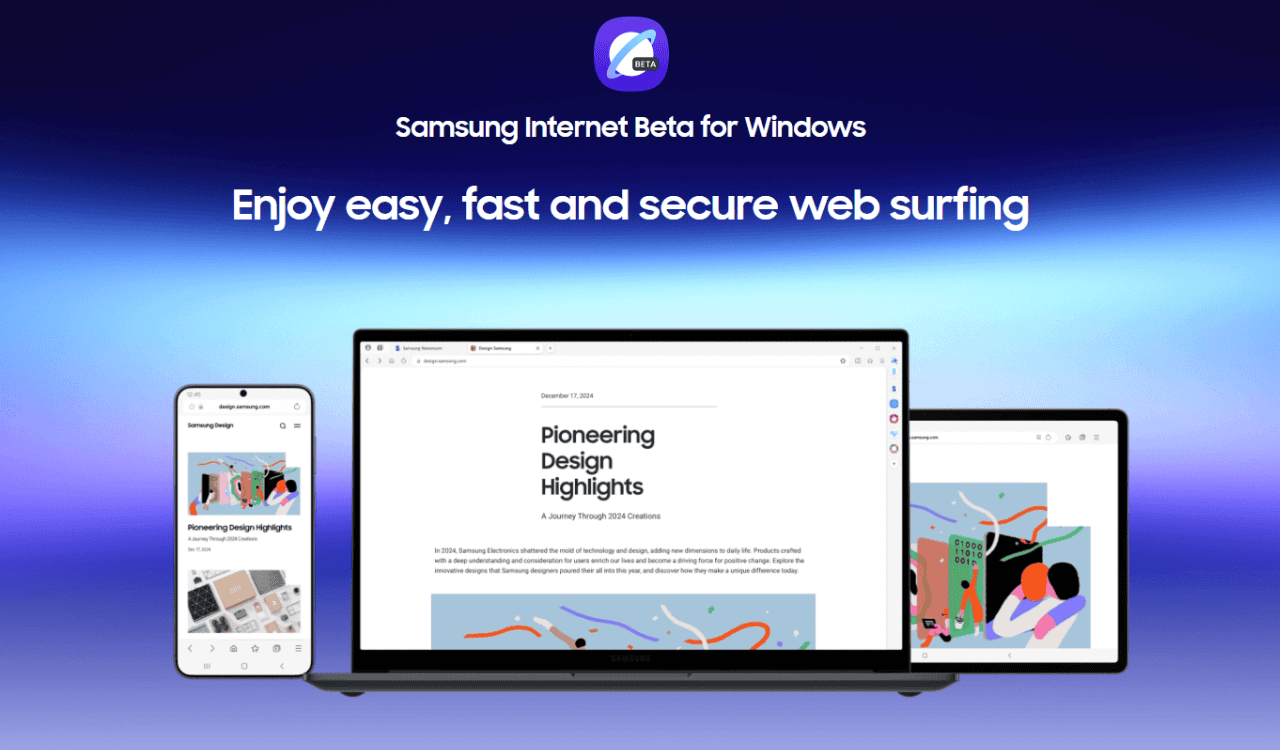 Samsung Internet Beta for Windows