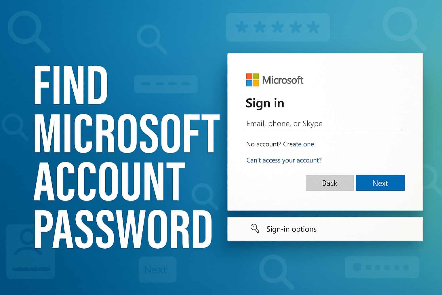 find microsoft account password