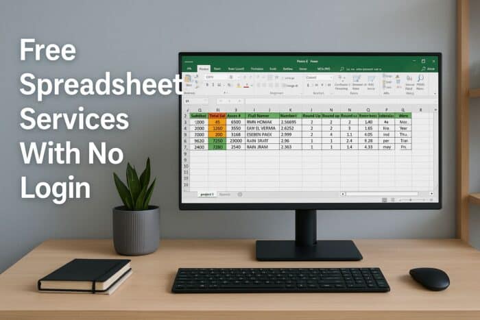free spreadsheet no login
