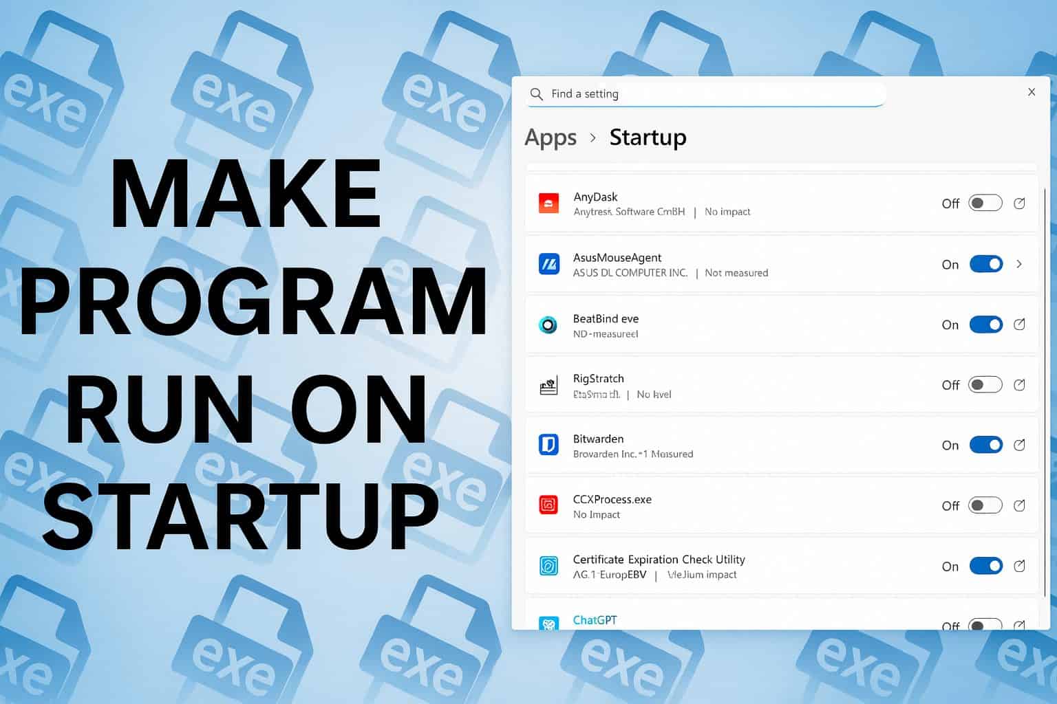 make program run on startup
