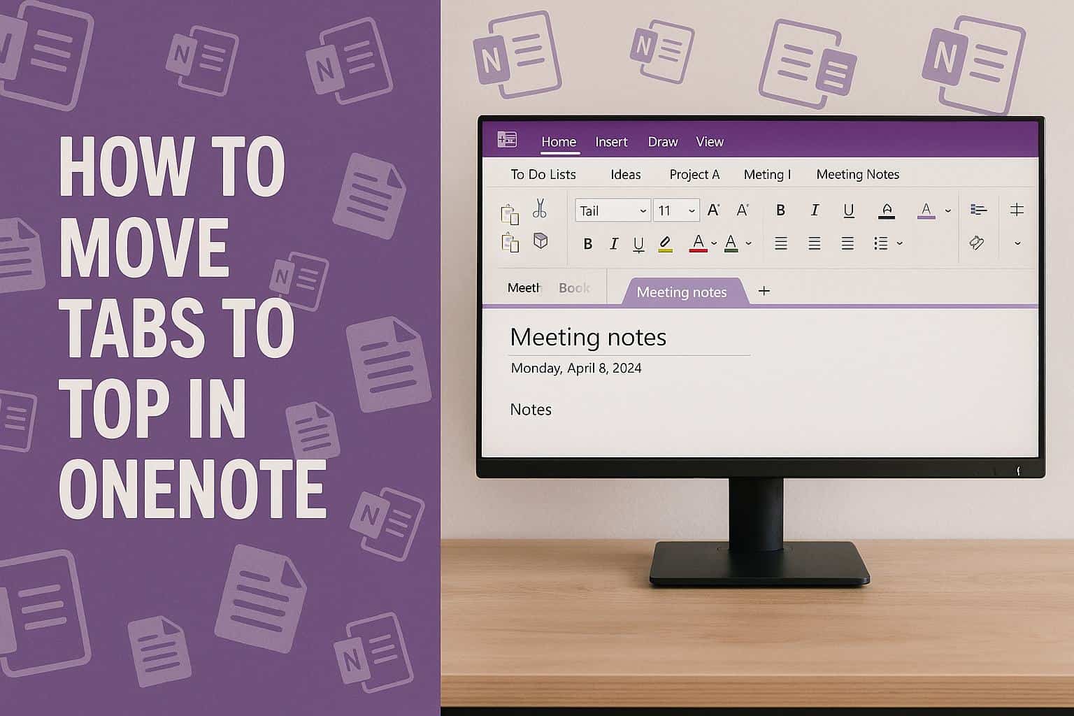 OneNote how to move tabs to top