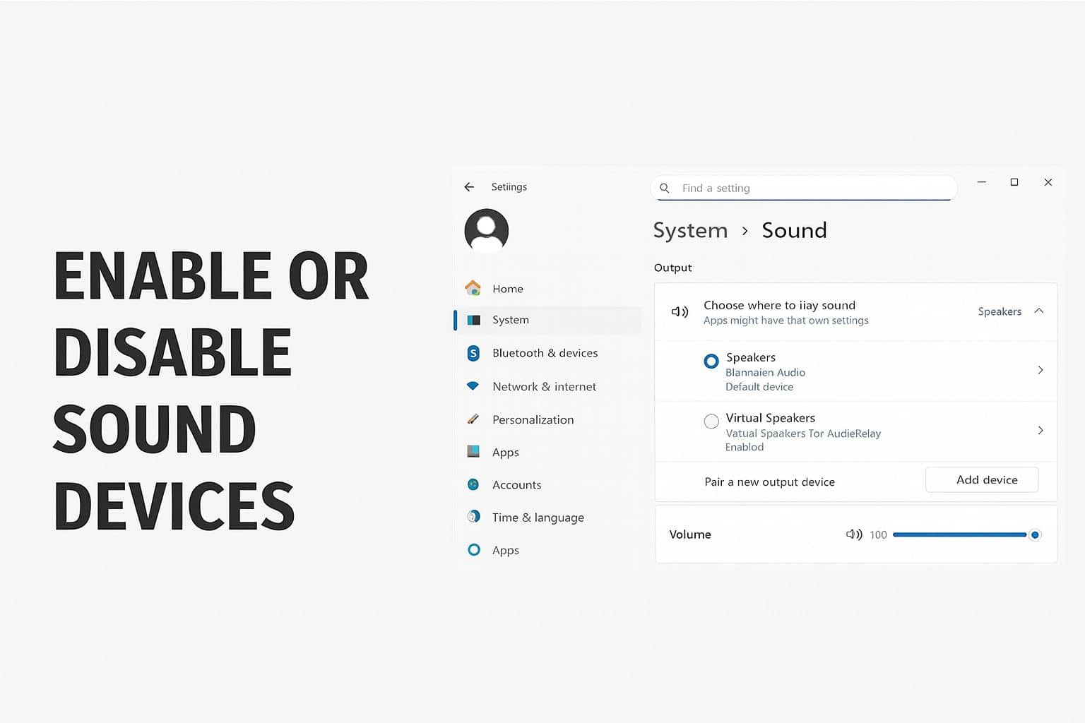 enable disable sound devices