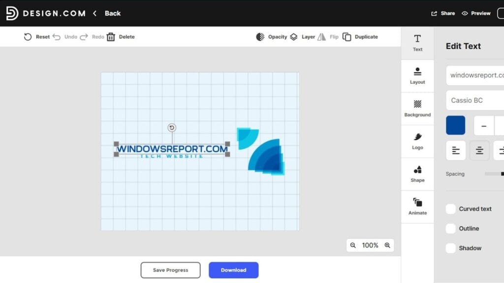 editor de logotipos avanzado de design.com