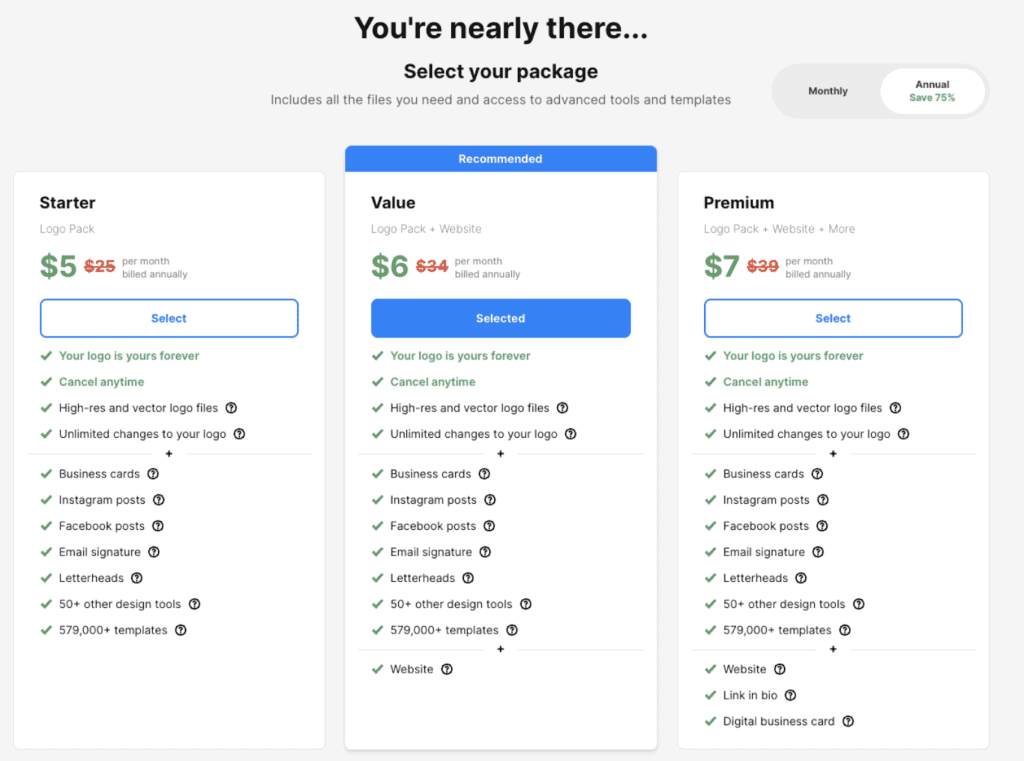 design.com fija un precio