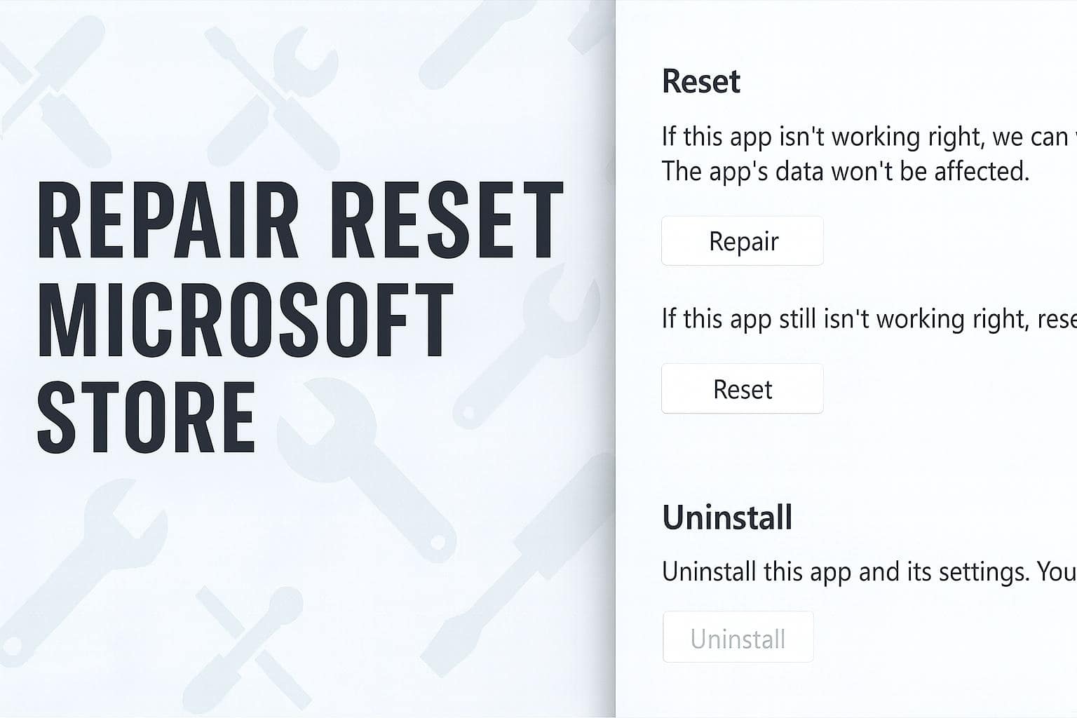 repair reset microsoft store