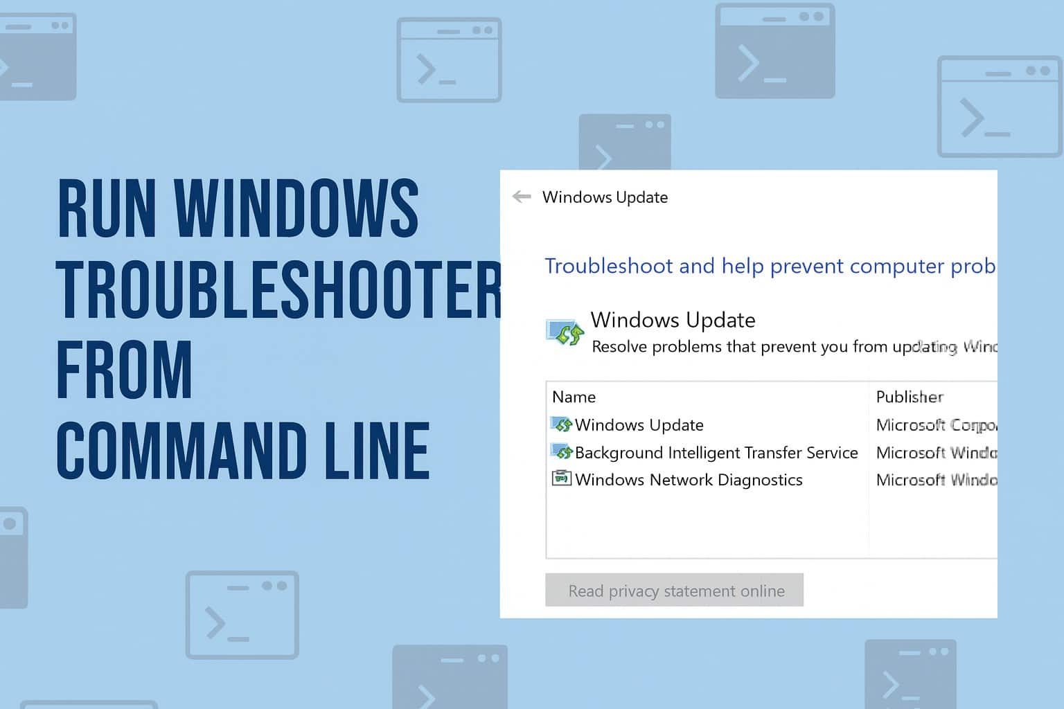 run windows troubleshooter from command line
