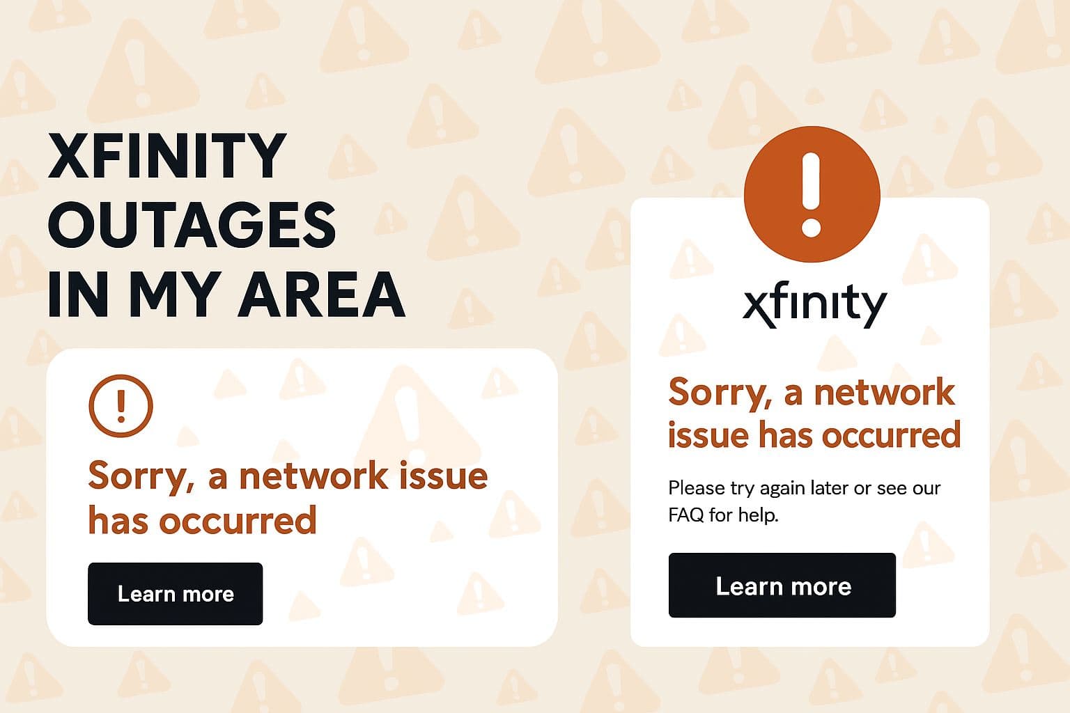 xfinity outages in my area