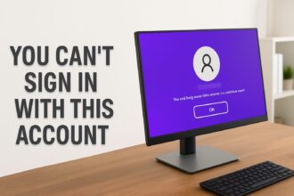 you can't sign in with this account