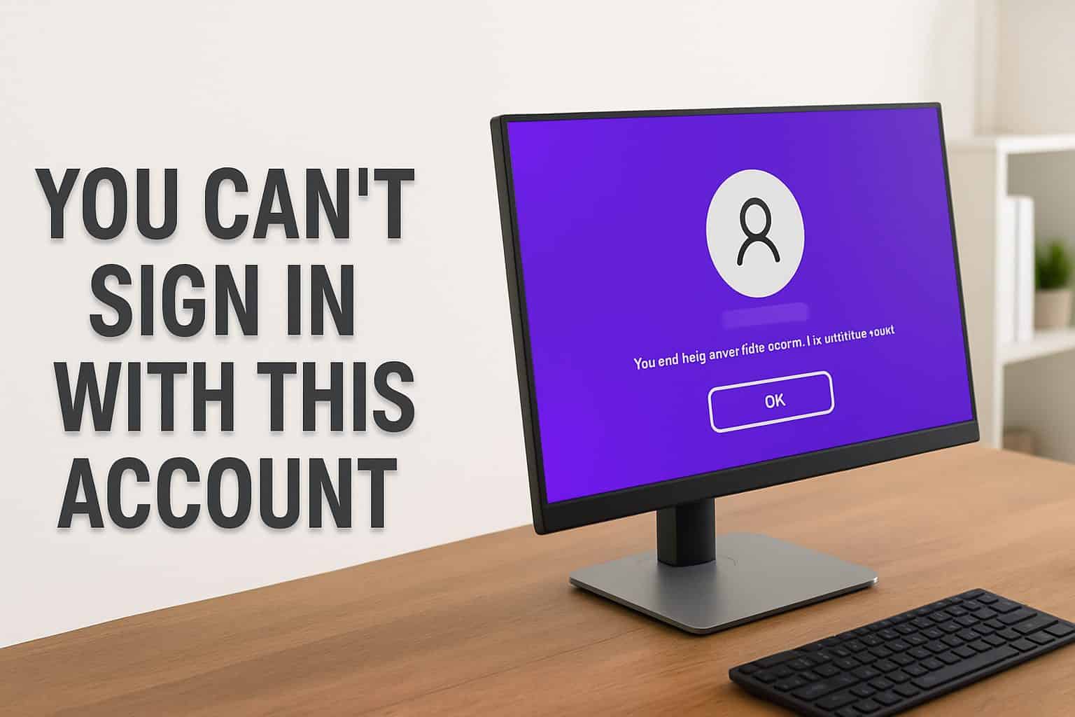 you can't sign in with this account