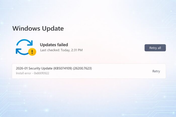 Windows 11 KB5074109 Error Codes
