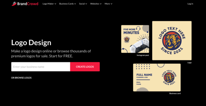 Brandcrowd AI logo generator