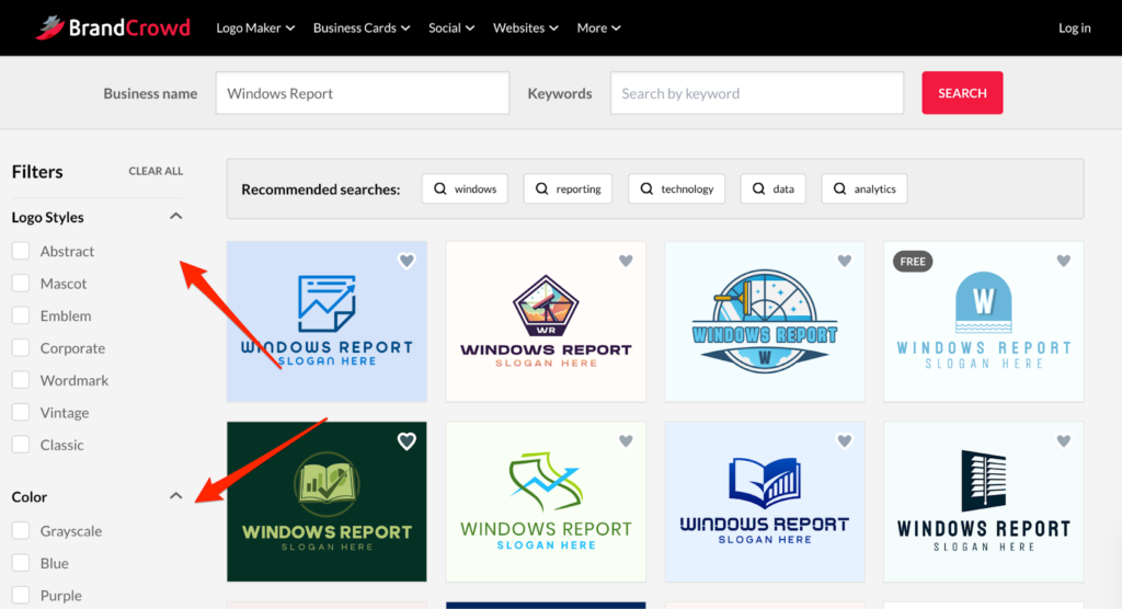 Filter AI logo results
