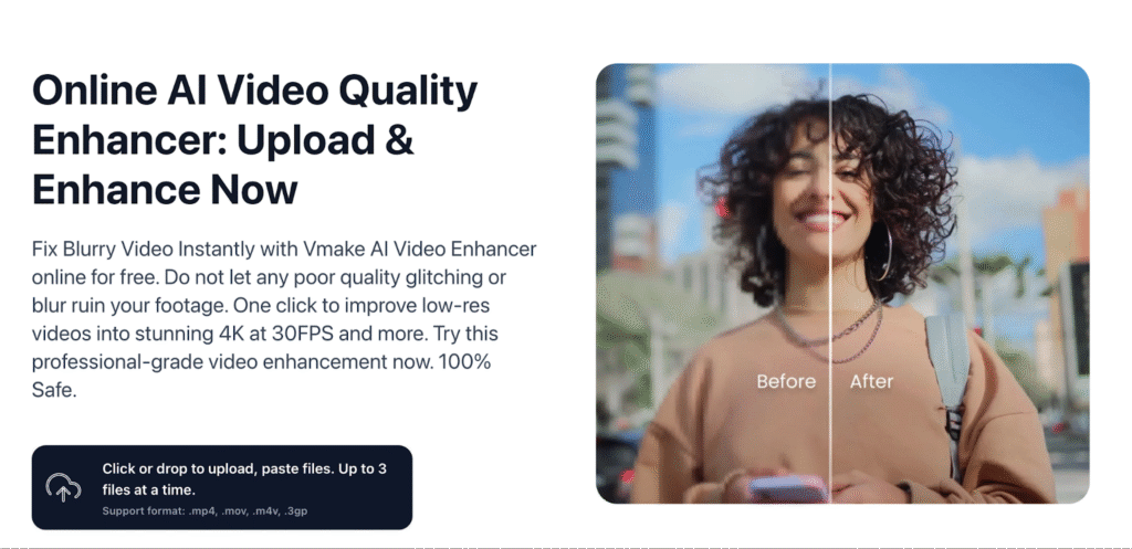 Vmake.ai drag-and-drop upload