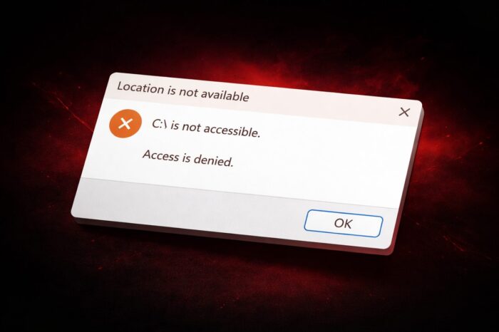 c is not accessible windows update