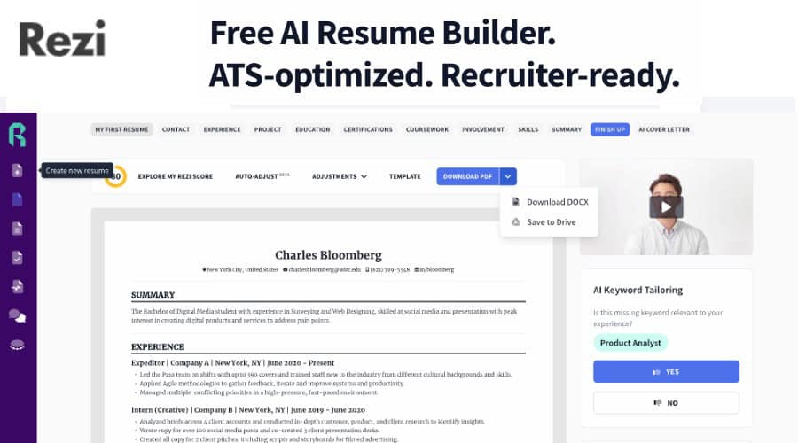 Rezi resume builder