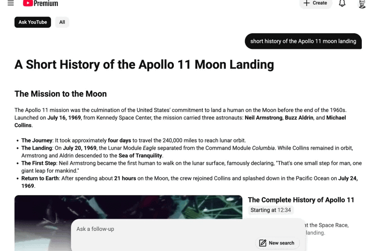 Ask YouTube screengrab