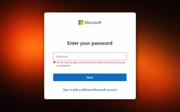 outlook login error