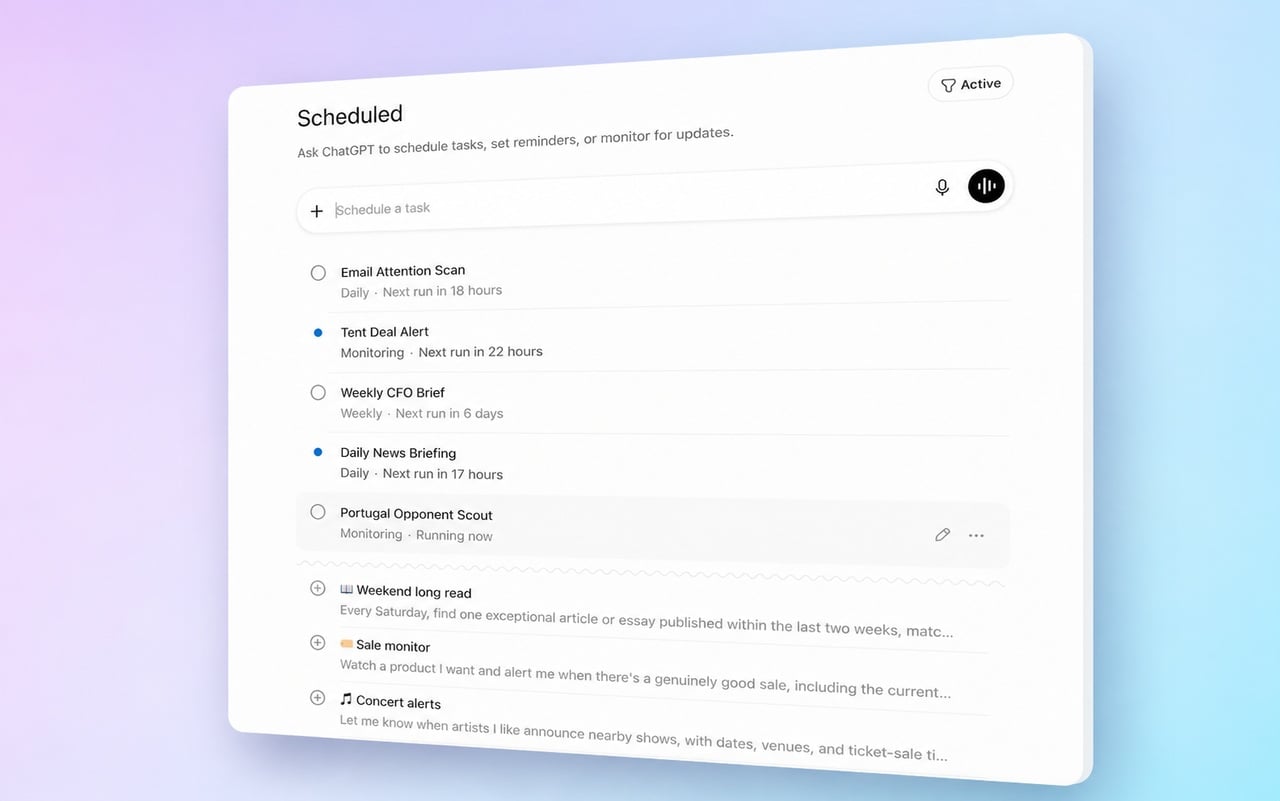 chatgpt scheduled tasks