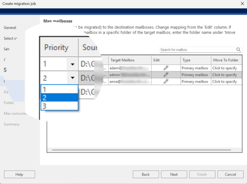 Priority — Setting mailbox migration priority levels