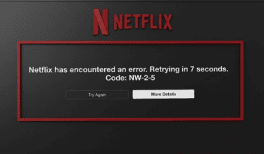 Netflix error code NW-2-5