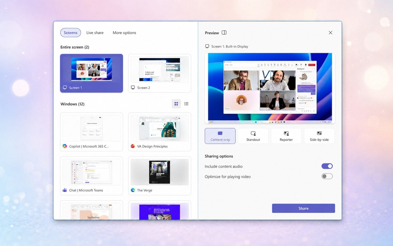 microsoft teams screen sharing