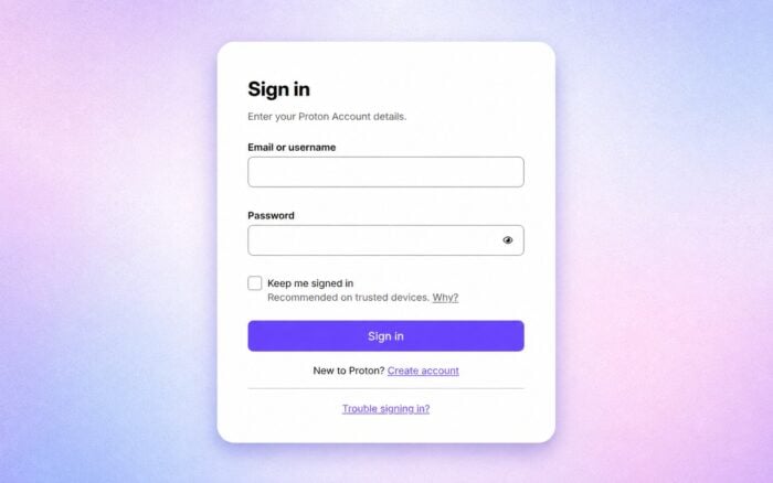proton mail sign in
