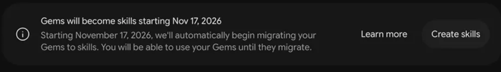 Google gems discontinuing