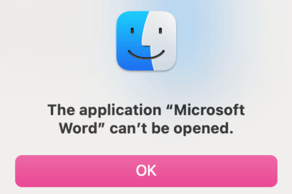 Microsoft Word not opening on MacBook