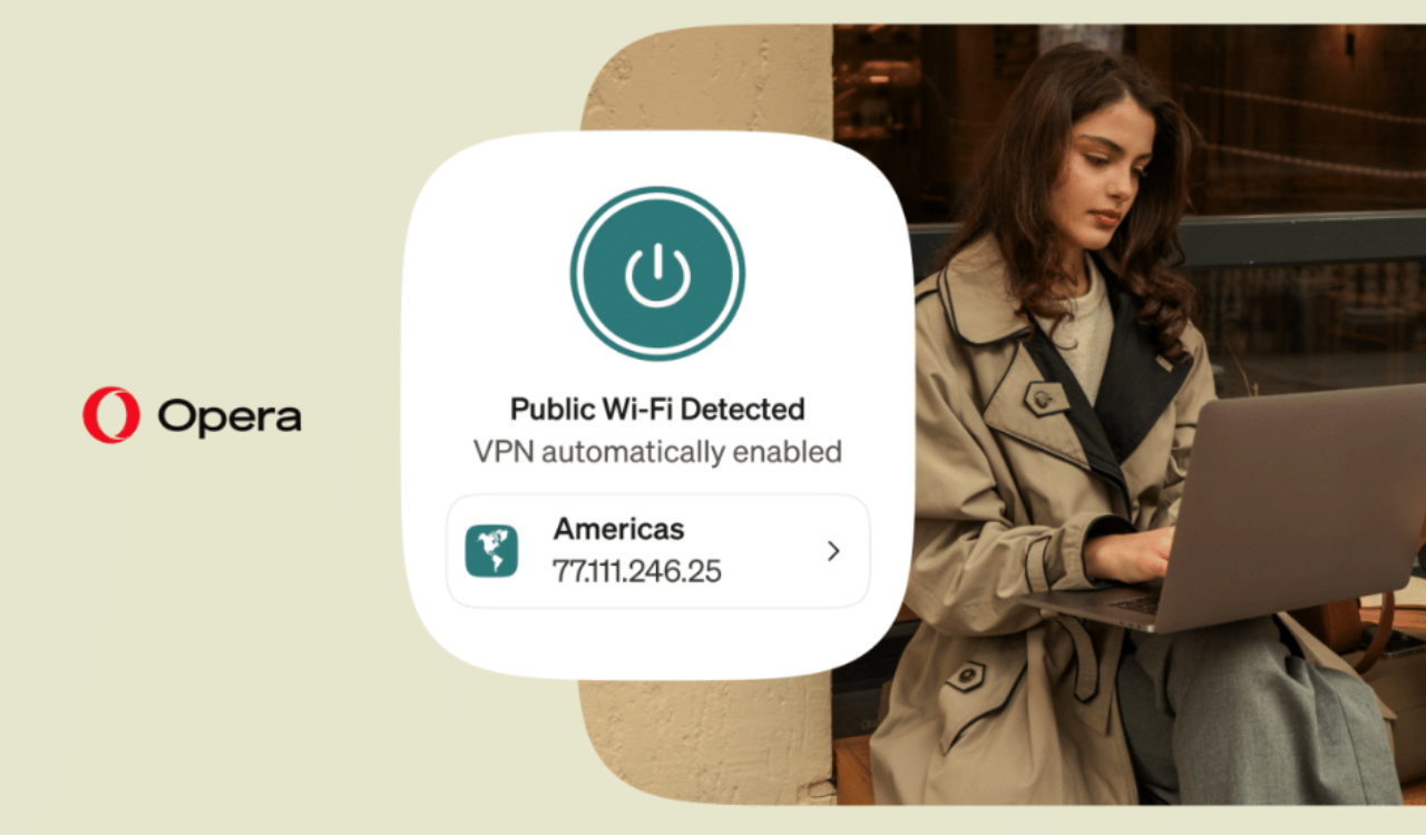 Opera VPN turns on automatically on public Wi-Fi