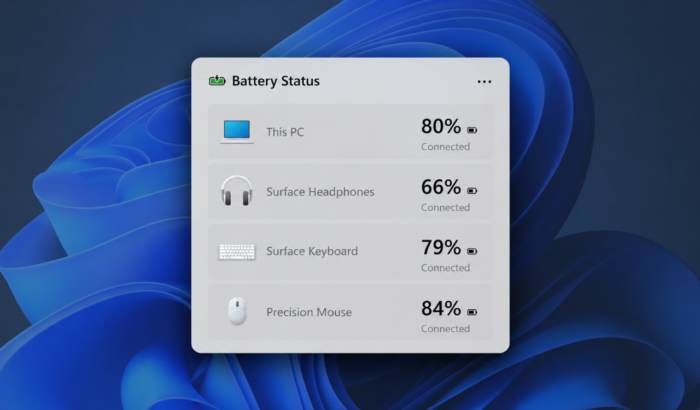 Windows 11 battery status widget