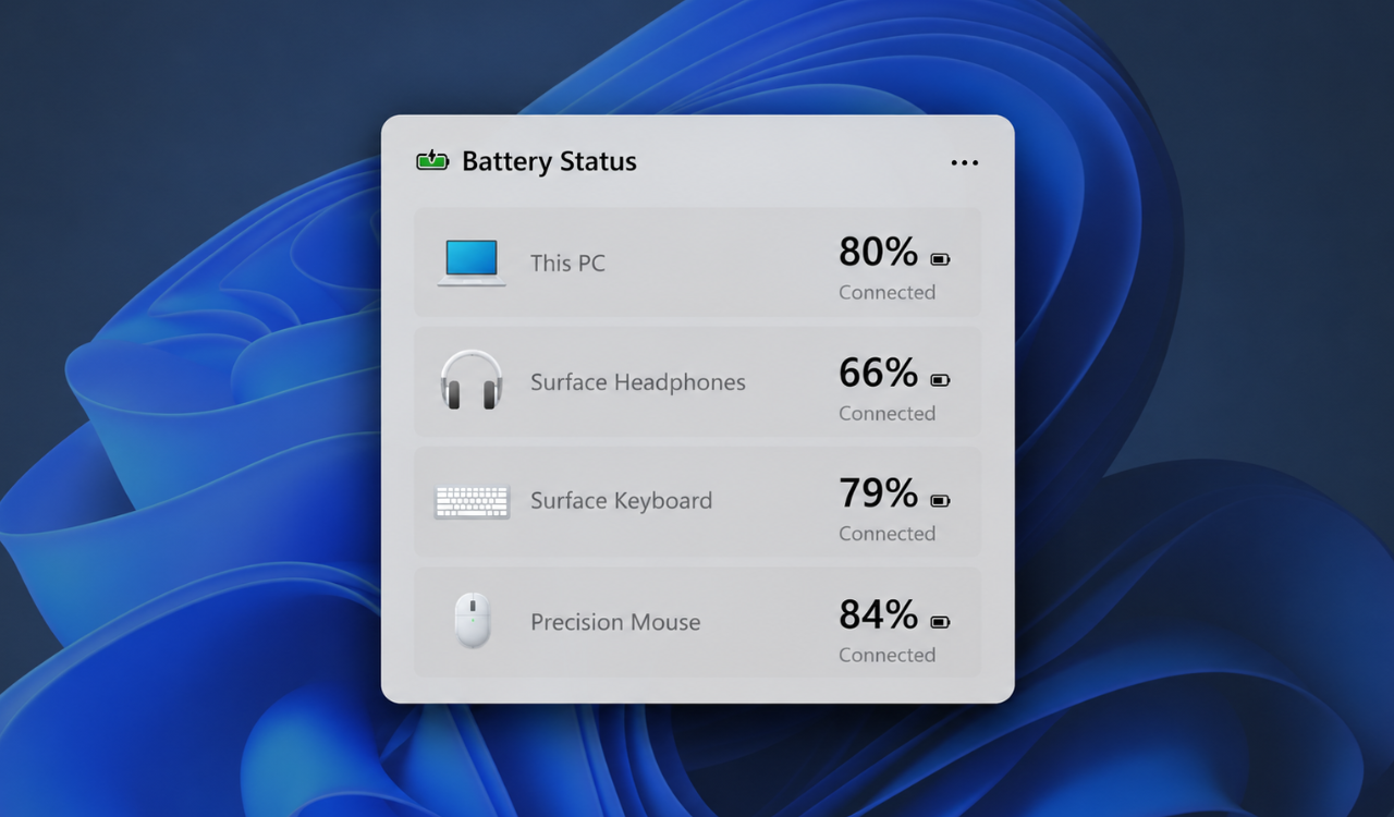 Windows 11 battery status widget