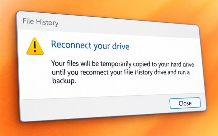file history reconnect drive