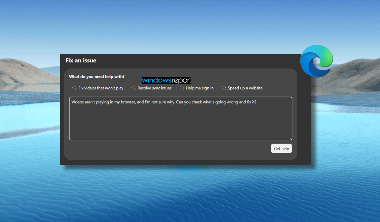 Edge fix an issue ai troubleshooter