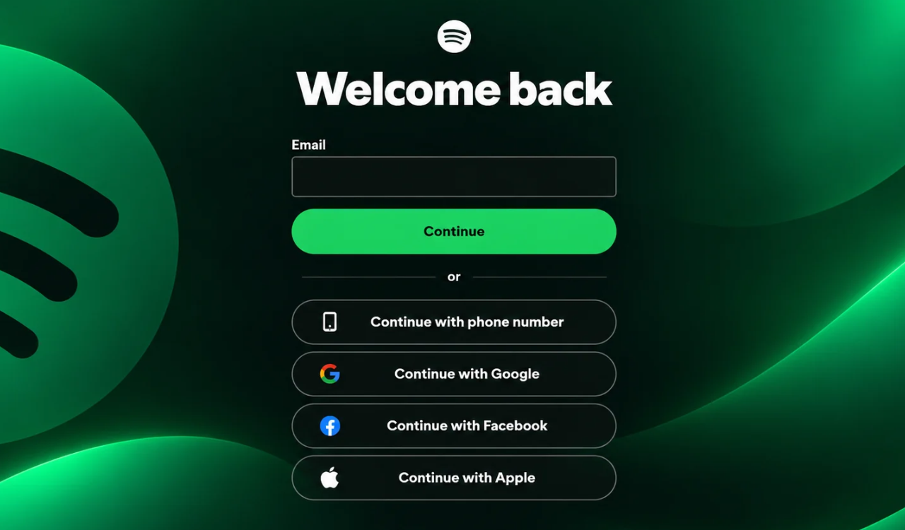 Spotify login