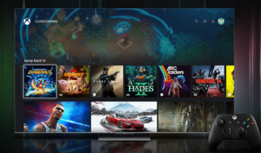 Xbox cloud gaming on tv with controller