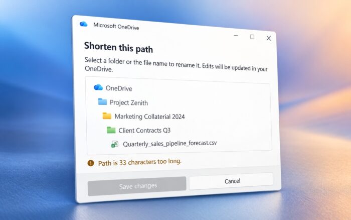 microsoft onedrive shorten path