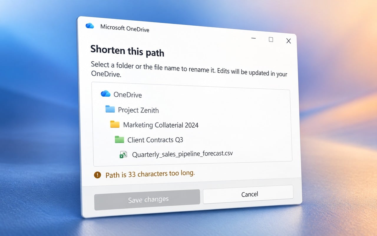 microsoft onedrive shorten path