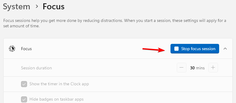 stop focus session
