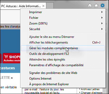 Gerer les modules complementaires IE FR