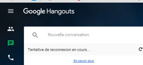Google Hangouts_Tentative de reconnexion erreur
