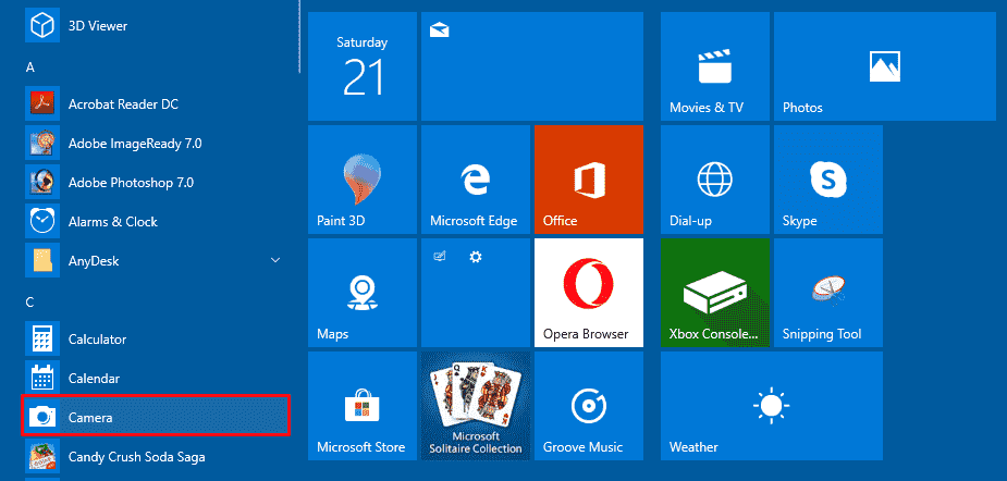 Windows 10 Camera