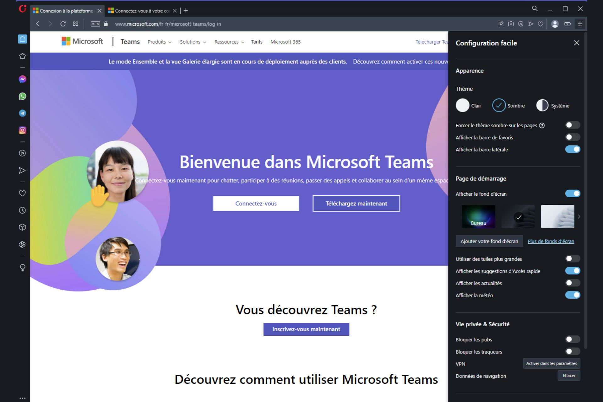 Quel navigateur pour Teams ?