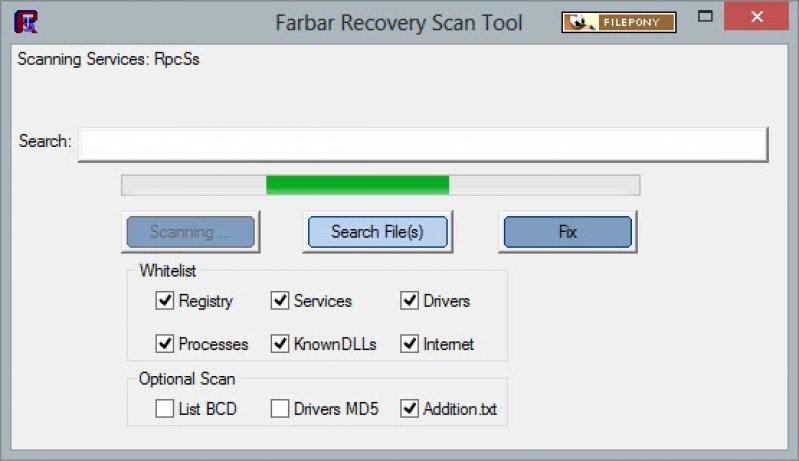 farbar recovery tool scanner fichier