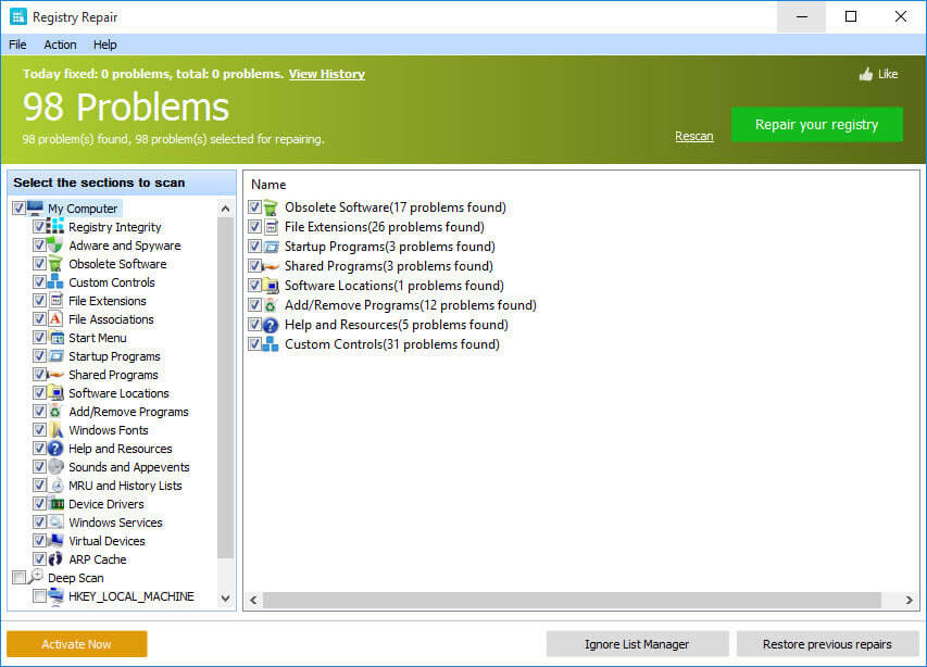 Registry Repair PC
