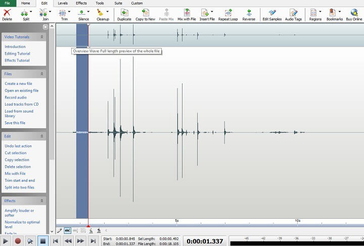 WavePad Audio PC