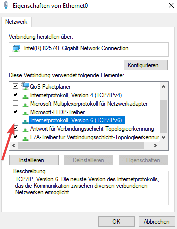 ipv6 deaktivieren