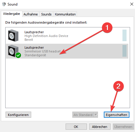 lautsprecher eingeschaften