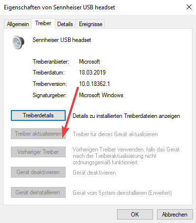 lautsprecher treiber aktualisierung