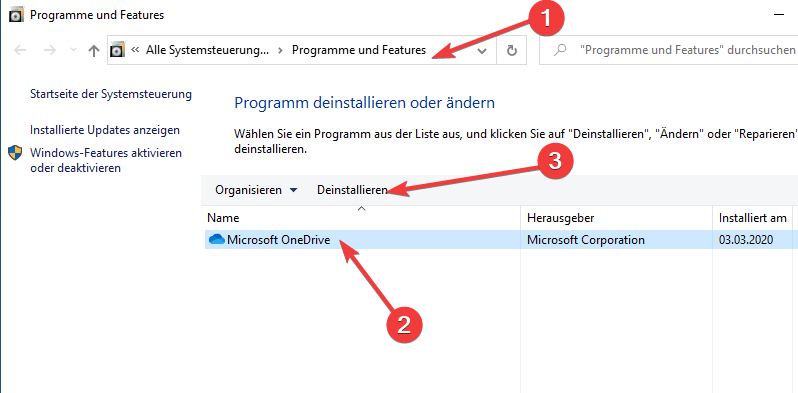 programm desinstallieren windows 10