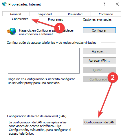 Configuración de LAN
